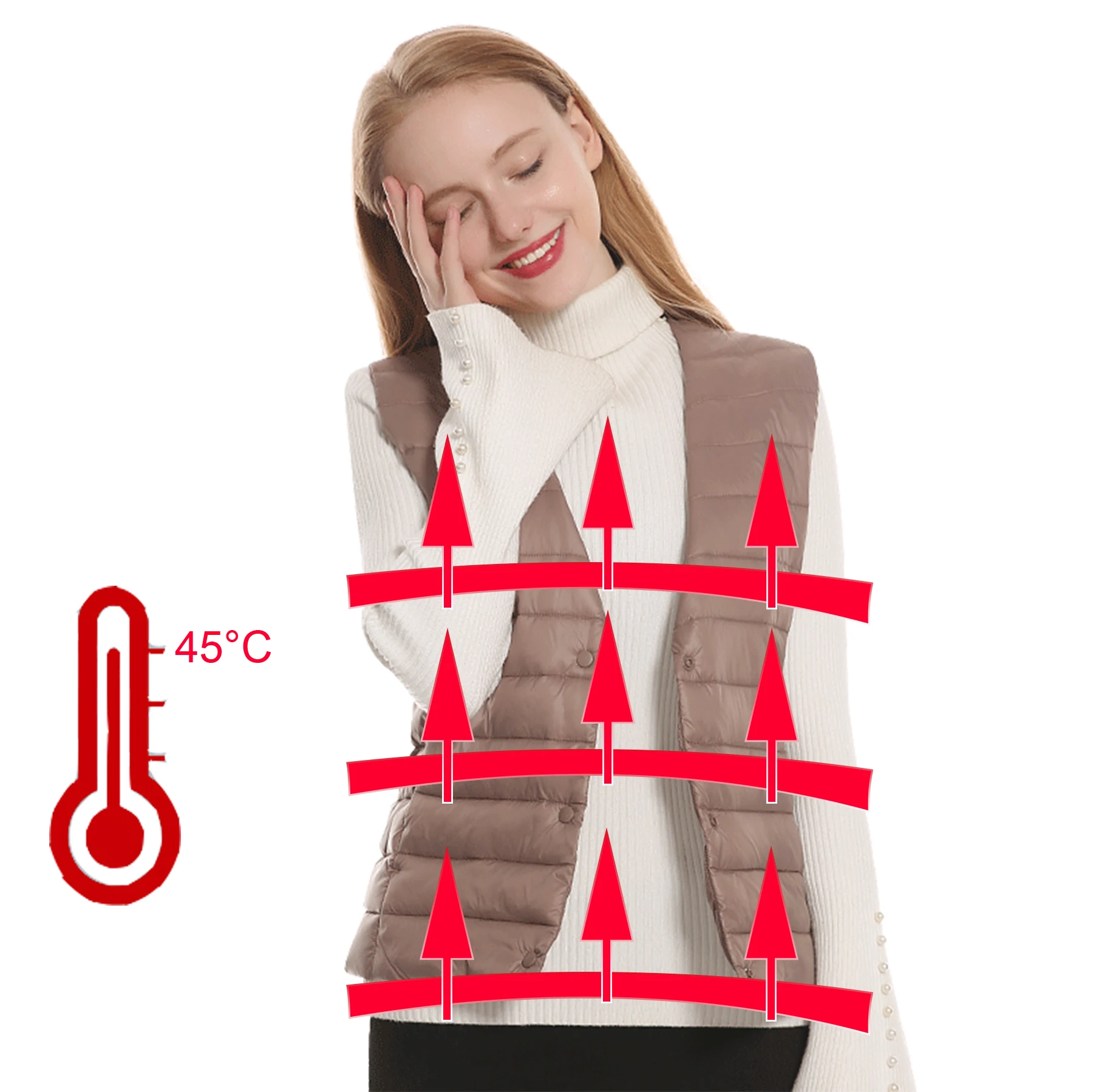 

Cold-Proof Heating Clothes Washable Heating Electric Vest Heated Jacket