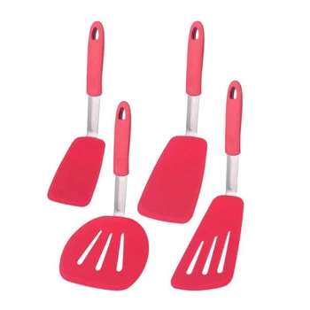 

4 Pcs Silicone Spatula for Nonstick Cookware,Heat Resistant Spatulas,Cooking Utensil,Pancake Flippers,Kitchen Spatulas