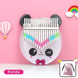 Kalimba Acrylic 17 Key Transparent Thumb Piano Crystal Calimba Finger Piano Cute Animal Christmas Kid Gift with Tuner Hammer Bag