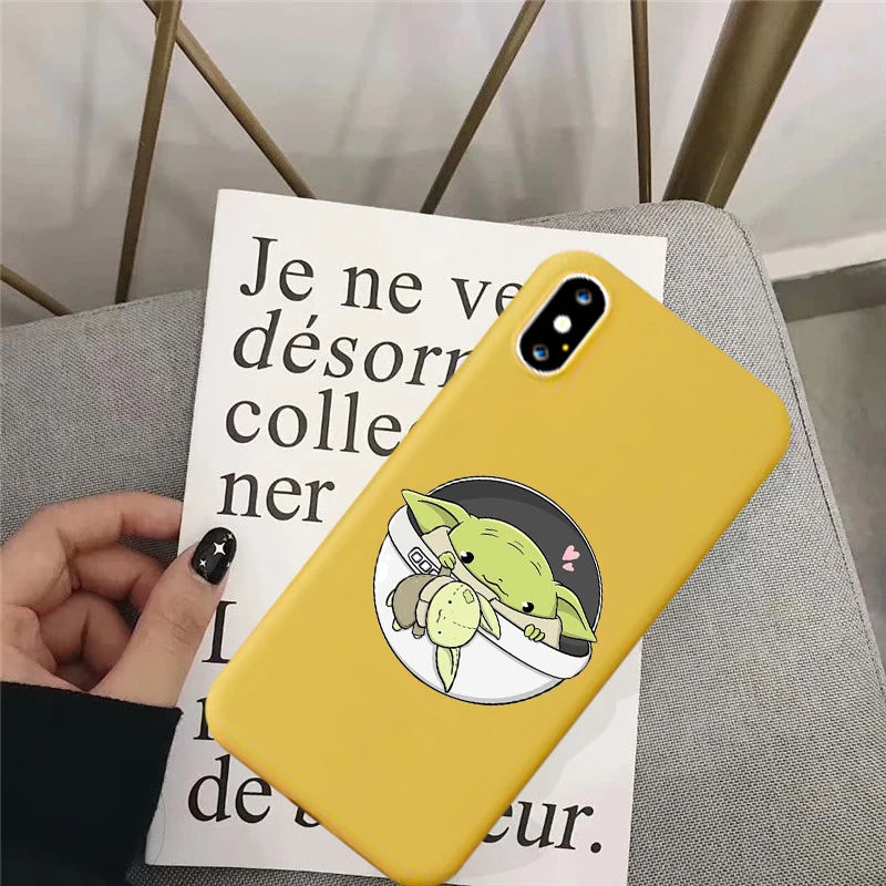 10 Милый силиконовый чехол для телефона Jamular Kawaii Baby Yoda для IPhone 11 Pro XS Max X XR 7 8 6 6s Plus с мандалорским узором - Цвет: 10