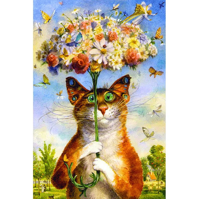

DIY Diamond Painting 5D Coloured Drawing Cat Resin Full of Crystals Manufacturers Direct Selling Recruitment Agent Support on Be
