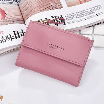 

Small Fashion Women Leather Wallet Clutch Purse Lady Short Handbag Bag casualmulti-function card bag folding Holder Bag Soild
