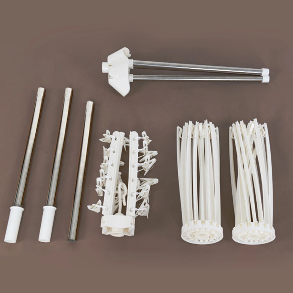 Premium Large Foldable Rolling Clothes Laundry Drying Rack Stainless Steel Heavy Duty Rod