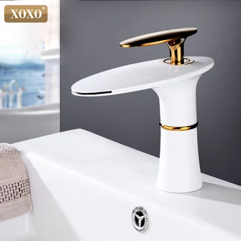

XOXO Basin Faucet Cold and Hot Water Waterfall Bathroom Faucet Single handle Basin Mixer Tap Deck Mount Torneira 23035