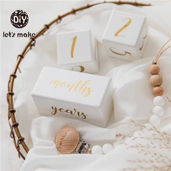 Ensemble de cartes de jalons en bois pour bébé, 6 pièces/ensemble, blocs Photo de bébé, commémoratif de naissance mensuelle, cadeau de nouveau né, accessoires de photographie, ensemble avec boîte 