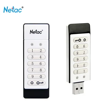 

Original Netac Keyboard Encrypted USB Flash Drive 64GB 32GB USB2.0 Pendrive 16GB Usb Memory Stick White U-SAFE U618