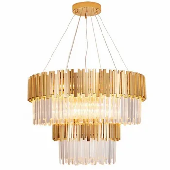 

New Modern Luxury Gold Chandeliers Hanging Crystal Chandelier Light Household Lamp KTV Hotel Restaurant Decoration lamp