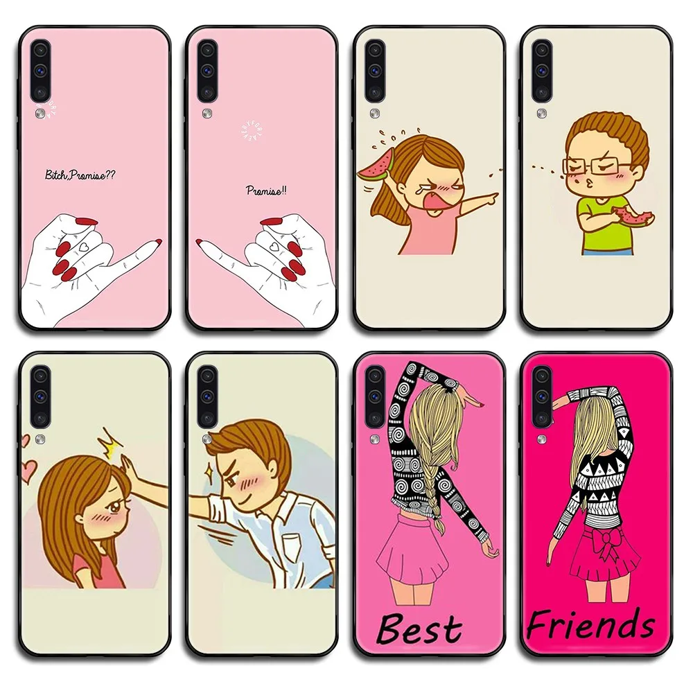 Черный чехол-бампер для телефона love best friends Couples чехол Samsung Galaxy A C Note 3 4 5 6 7 8 10 20 40 50 70