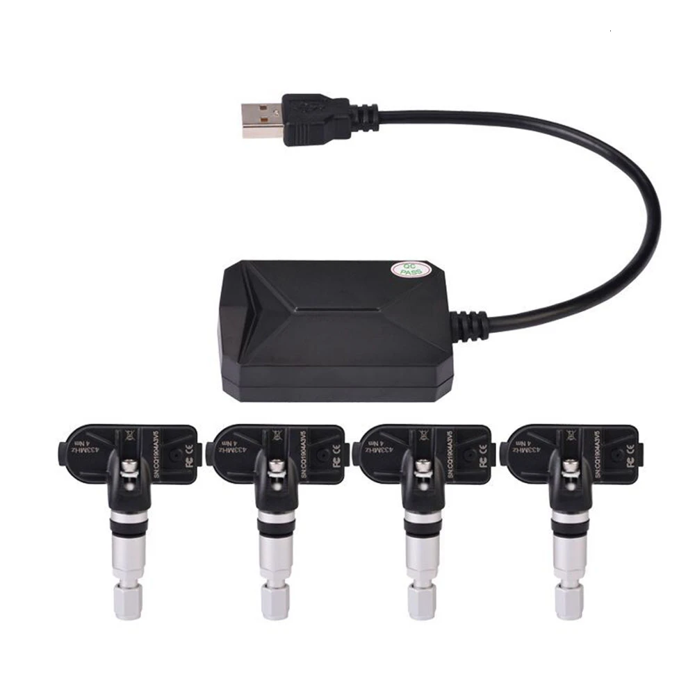Автомобильный USB Android система контроля давления в шинах дисплей TPMS 4 Внутренний датчик s Android навигационный датчик давления в шинах датчик сигнализации - Тип: Internal