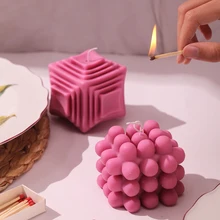 

3D Cube Silicone Candle Mold Aromatherapy Candle Making Mould DIY Handmade Crafts Tools