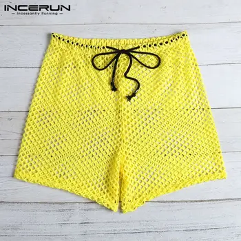 

INCERUN Fashion Mesh Boxers Men See Through Sexy Party Nightclub Shorts Underwear Boxers Men Transparent Panties Homeware 2020