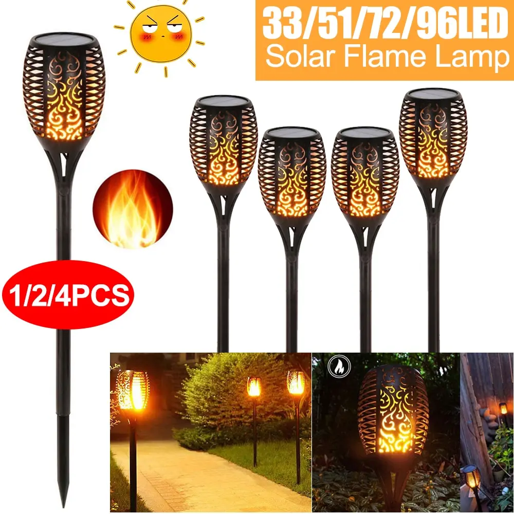 

LED Solar Flame Light Lamp Flickering Waterproof Garden Decoration Landscape Lawn Lamp Path Lighting Torch Outdoor Spotlight ABS