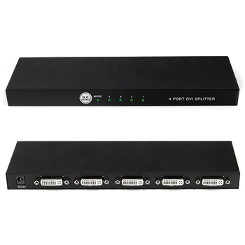 

DVI Splitter 1x4 1 In 4 Out DVI Switcher Video Splitter HD 1080P With Power Adapter HDMI Cable