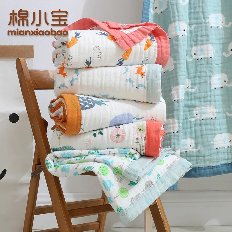 

Baby Gauze Bath Towel 120 X 150cm Cotton Six-layer Washing Infants Summer Blanket Infants Large