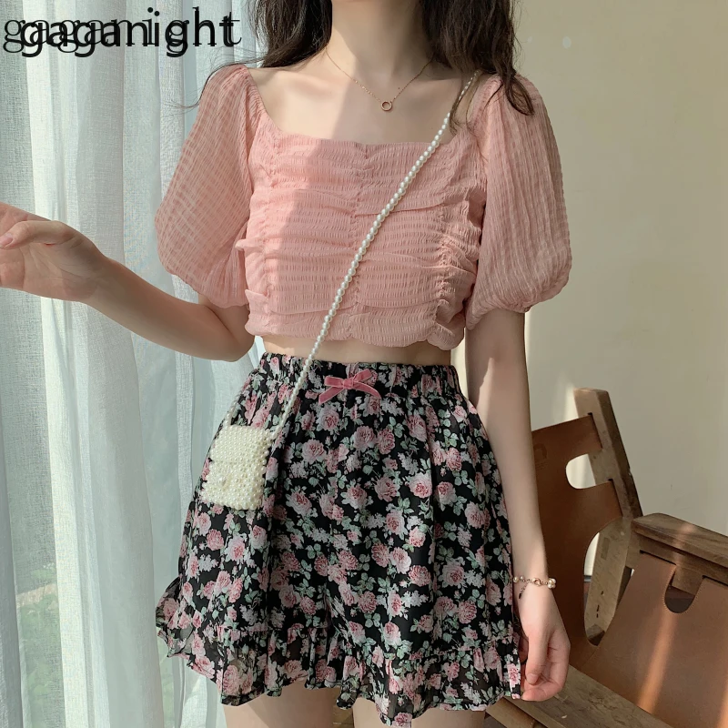 Gaganight элегантный праздничный Женский комплект из двух предметов ретро блуза с