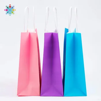 

20Pcs Colorful Wedding Party Celebrations Environmental Protection Paper Bag Shopping Kraft Paper Handbag Craft Bags Storage Bag