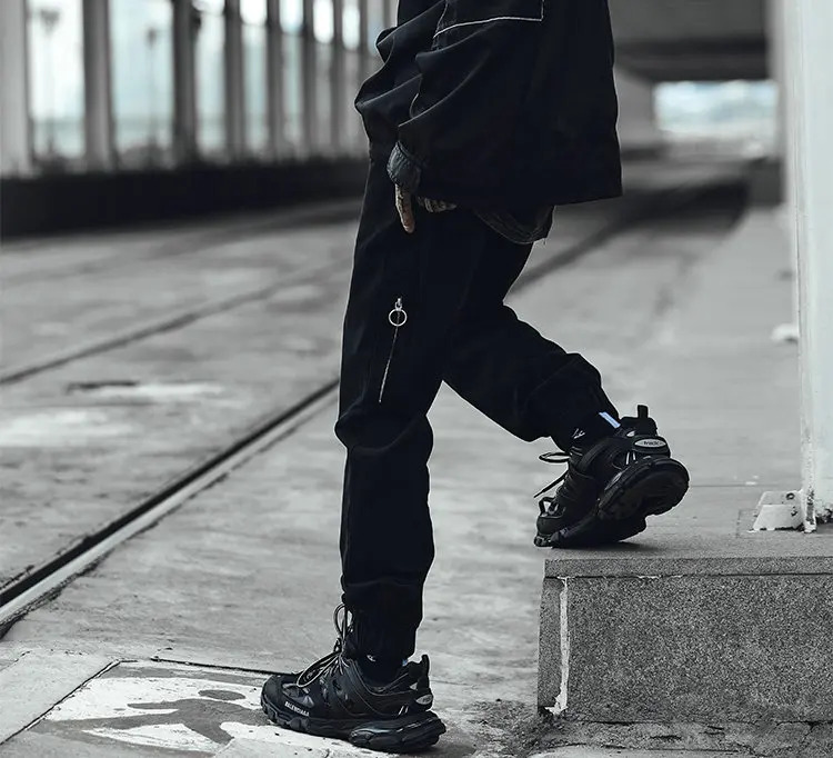 Уличная мода бегунов мужские повседневные хлопковые мужские брюки карго однотонные с боковыми карманами мужские брюки