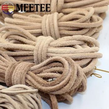

Meetee 1.5-4mmX5M 5/6/8mmX2M Natural Cow Leather Cord Frosted Head Layer Cowhide Rope DIY Jewelry Bracelet Necklace Cowhide Rope