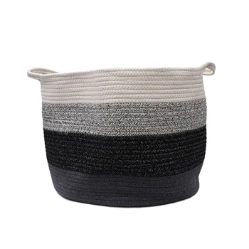 

Children Toy Organizer Simple Diaper Basket Creative Knitting Basket Cotton Rope Basket Practical Sundry Container for Home Offi