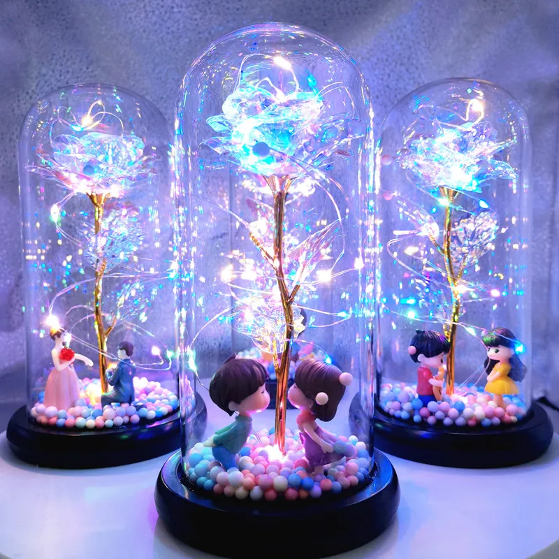 Artificial Rose LED Light Artificial Rose LED Light Valentines Day Gifts for Mother Mon Boyfriend Girlfriend Bridesmaid Gift Wedding Favors for Guests artificial rose led light