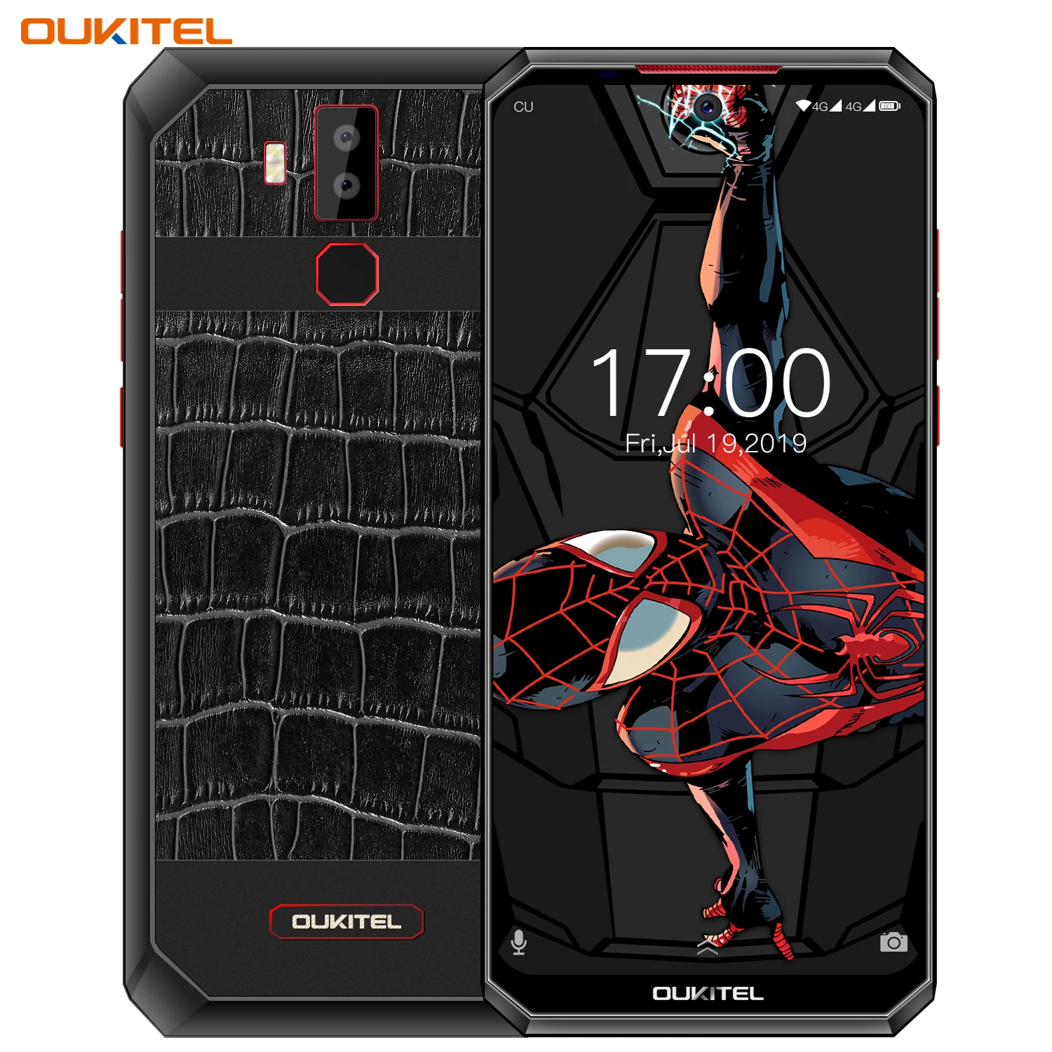 OUKITEL K13 Pro Android 9,0 мобильный телефон 6,4" 19,5: 9 экран MT6762 4G ram 64G rom 5 V/6A 11000mAh OTA NFC отпечаток пальца смартфон - Цвет: Leather Black