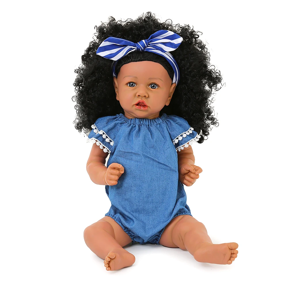 Cute Bebe 2" Настоящая девочка реборн Мягкий силиконовый винил Reborn Baby Dolls черная кожа высокое качество детский подарок куклы Alive Bonecas