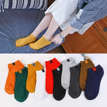 

Socks women's spring floor cloth standard ship socks women's Japanese and Korean cotton sports short tube women's socks