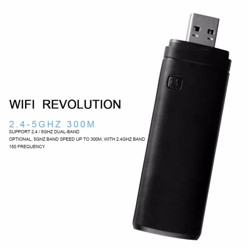 USB беспроводной Wi-Fi адаптер WLAN LAN адаптер Wifi USB для samsung Smart tv WIS12ABGNX WIS09ABGN 300 м Wifi приемник ТВ ноутбук ПК - Color: Black