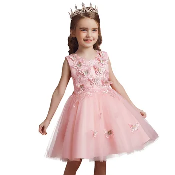 

2020 Girl Dress Lace Floral Design Christmas Girls Dress Fashion Kids Dresses For Girl Children Sleeveless Party Dress 3-10Y