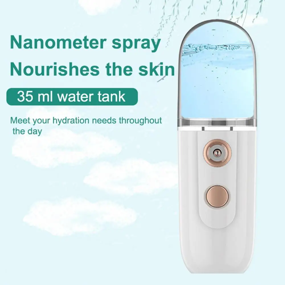 35ml Mini Facial Sprayer Moisturizing Facial Sprayer Supplement Water USB Charging Replenishing Instrument Face Moisturizer