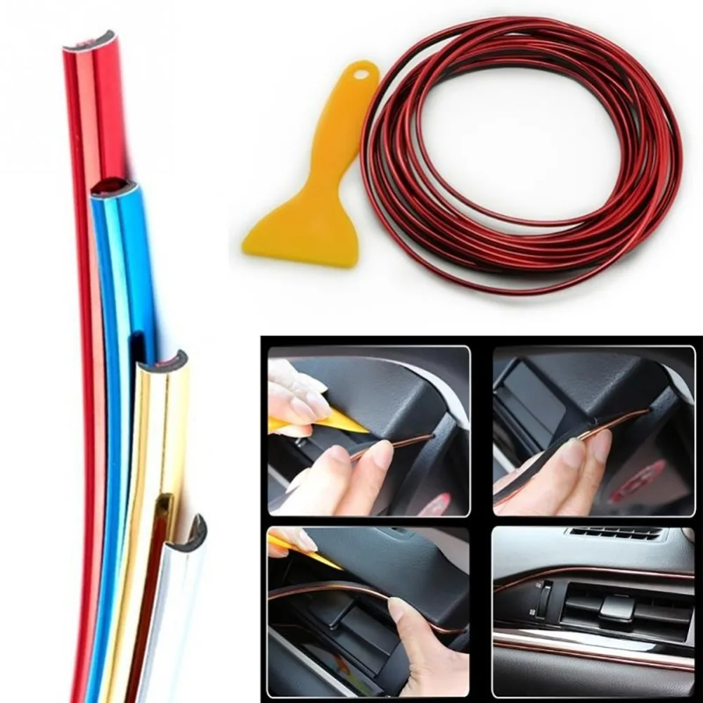 5 м DIY прокладка для салона автомобиля формовочная дверная линия вентиляционная панель стильная лента декоративная Автомобильная дверная защитная полоса Защитная полоска для края наклейка