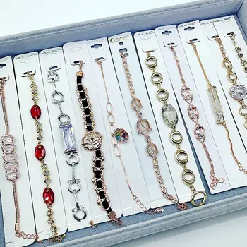 

30 Pcs/lot simple fashion women zircon bracelet luxury alloy bracelet women jewelry wholesale 1102-66