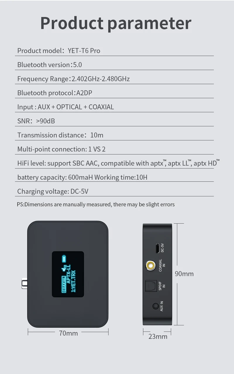 transmissor wireless com ll spdif + coaxial