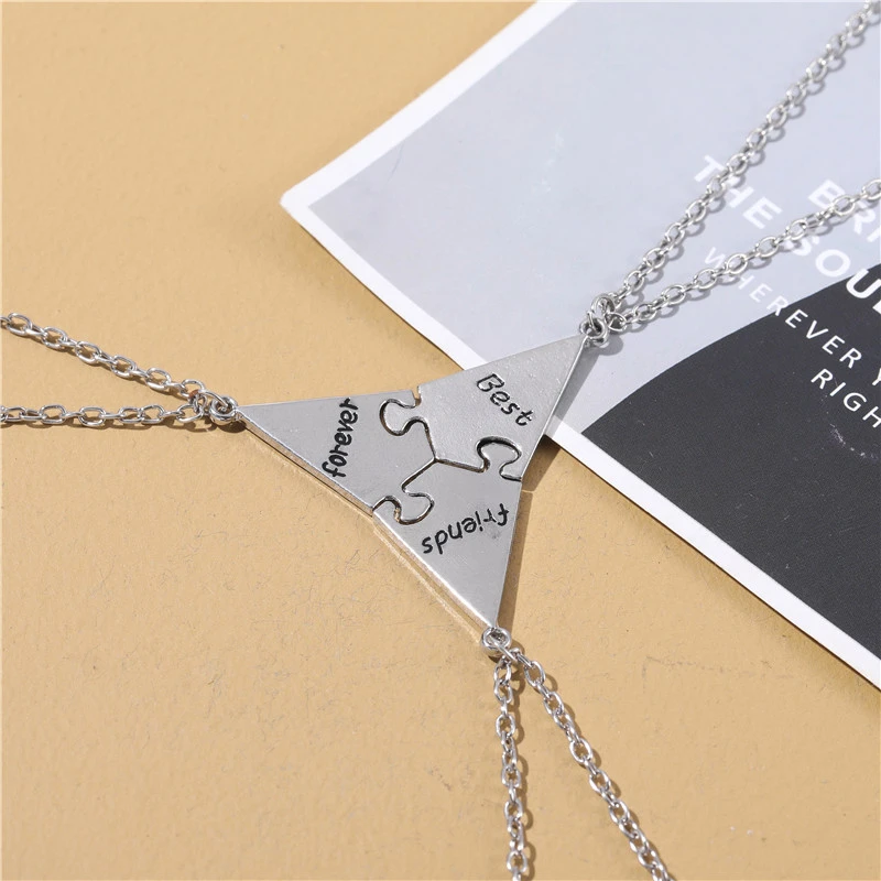 3 unids/set mejor amigo para siempre Bff collar de joyería de Amistad regalo, regalo pareja colgantes Cadena de mujeres envío gratuito|Collares colgantes| - AliExpress