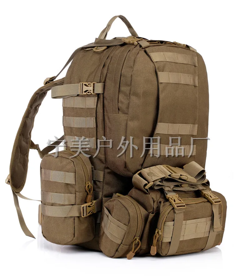 Комбинированный рюкзак открытый рюкзак для горного туризма сумка 50L водонепроницаемые армейские вентиляторы камуфляжная тактическая