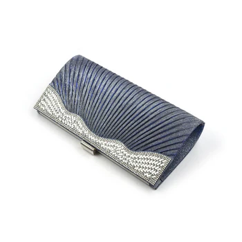 

Luxury Glitter Clutch Bags Leather Ruched Evening Clutches Ladies Wedding Banquet Pouch Sequined Rhinestone Purse Handle Bags