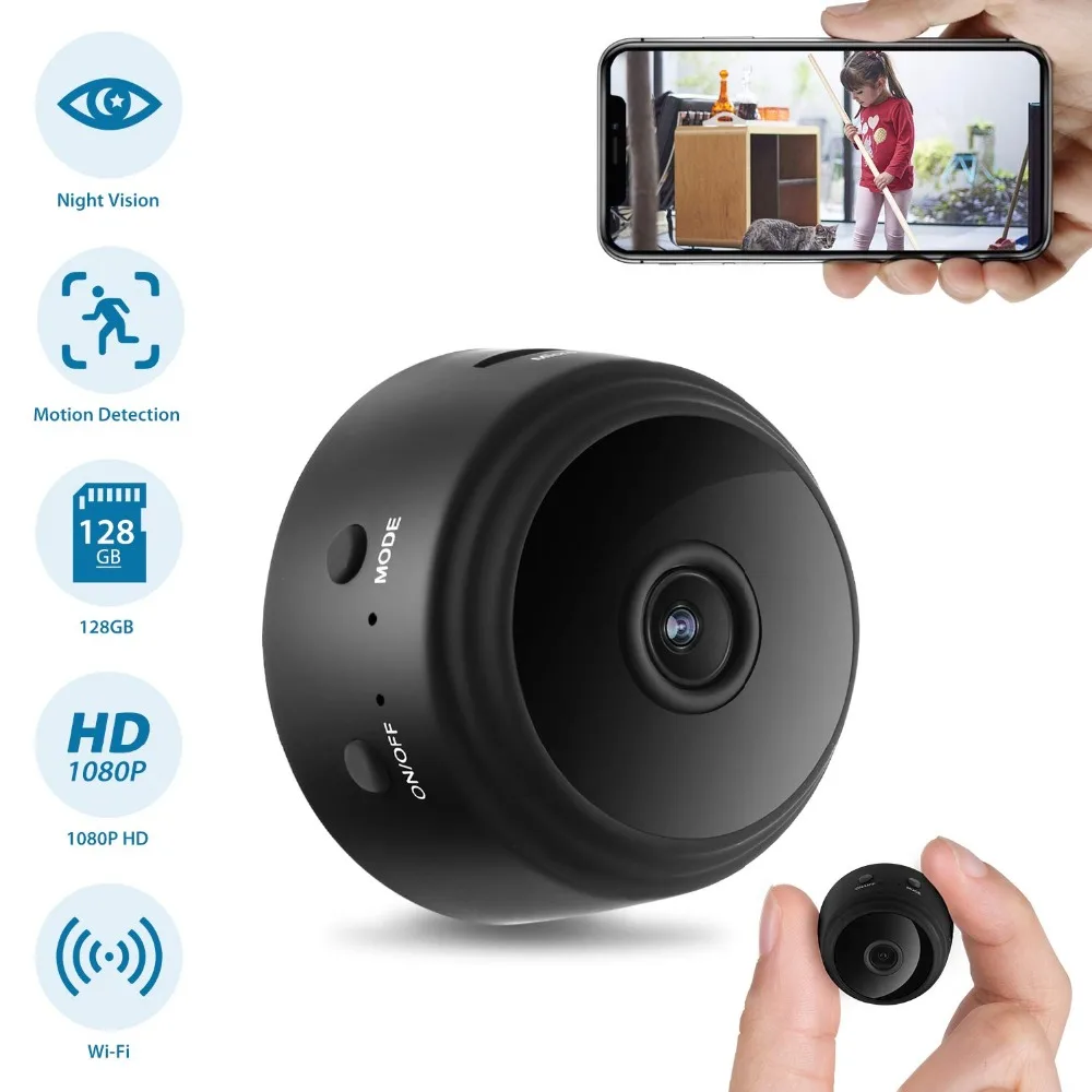 1080p, micro câmera, wifi, ip, com sensor de movimento, visão noturna