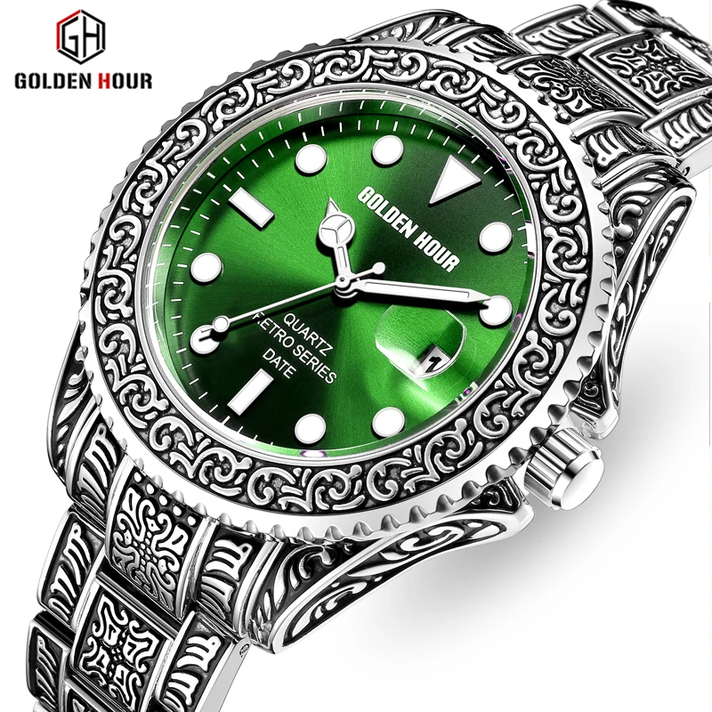 

GOLDENHOUR Men Quartz Watch Top Brand Mens Fashion Luxury Business Watches Casual Waterproof Date Wrist Watch Relogio Masculino