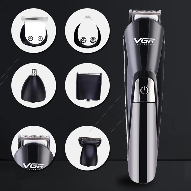  VGR V-012 Professional 6 in 1 Multifunction Hair Clipper Hair Trimmer Electric Beard Trimmer Brush 