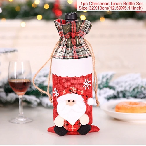 FENGRISE крышка бутылки вина Санта Клауса Рождественское украшение для дома Рождественские Чулки Подарки держатели Xams Navidad Декор - Color: Style 7