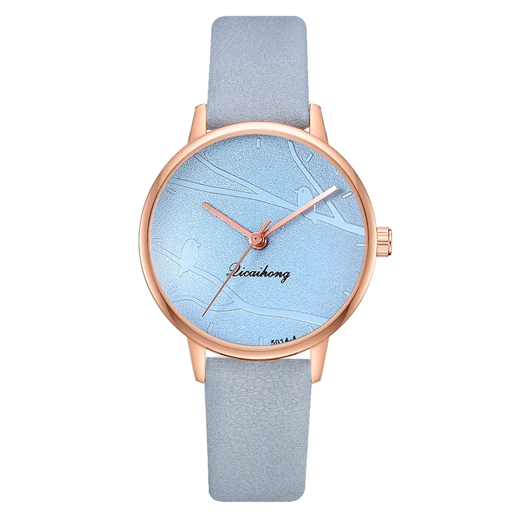 Уникальные женские часы Дерево Птица узор женские часы с циферблатом наручные часы Рекомендуемые кожаный ремешок часы платье подарок Montre Femme 533