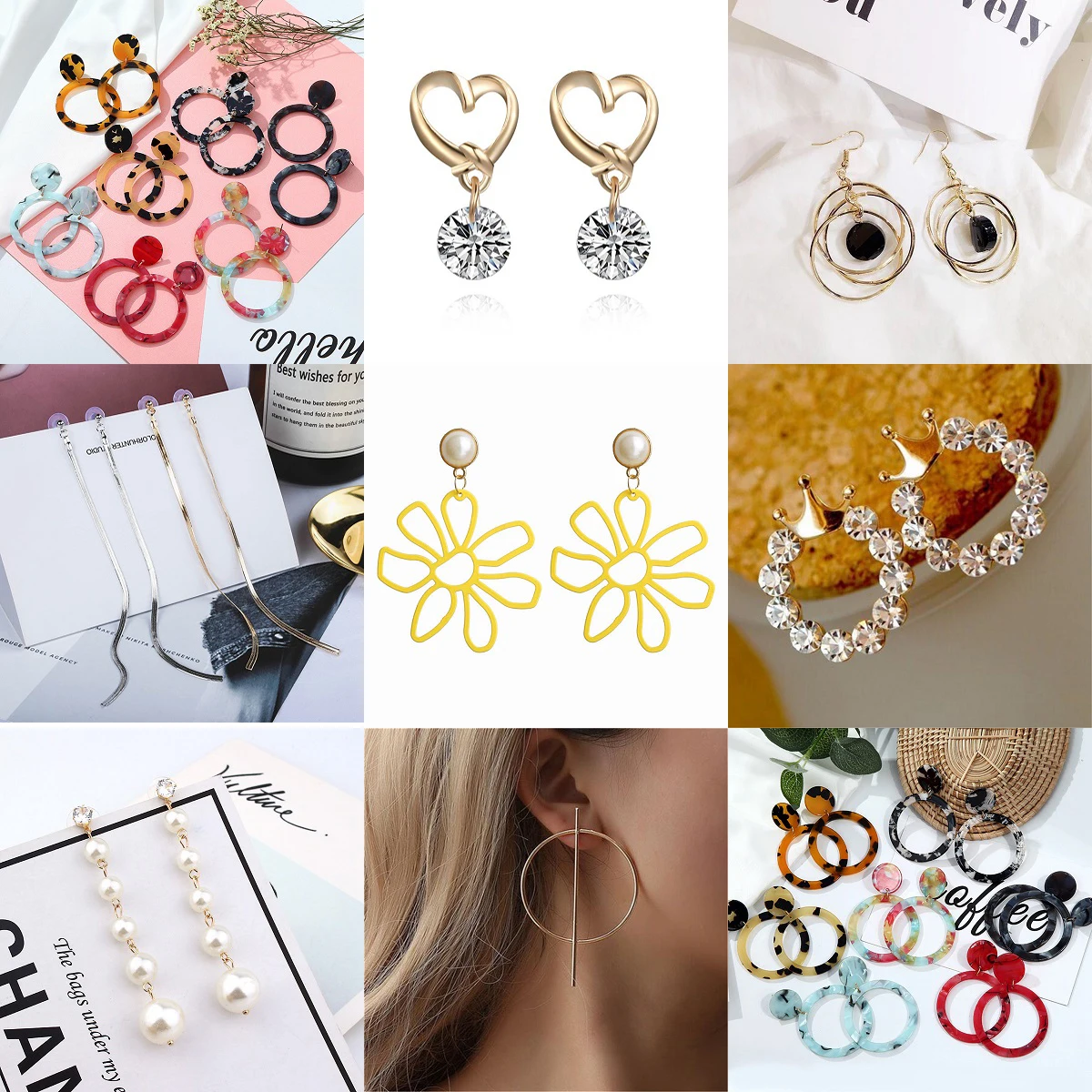 

Fashion Statement European Design Big Geometric Earrings For Women Hanging Dangle Drop Earrings Modern Jewelry