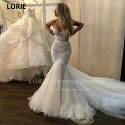 LORIE Sweetheart Mermaid Wedding Dress 2021 Vestidos De Novia Fashion Appliques Court Train Formal Bridal Dresses Suknia Slubna