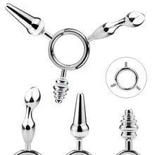 iKenmu Anal Plug For Women and Men,Anal Butt Plug Small + Medium + Big Set 3Head Metal Butt Plug Anal Sex Toy for Beginner