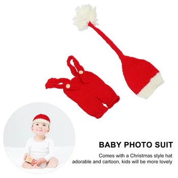 

1 Set Baby Clothes Festive Adorable Knitted Wool Hat Photo Clothes Infant Photo Suit for Baby Newborn