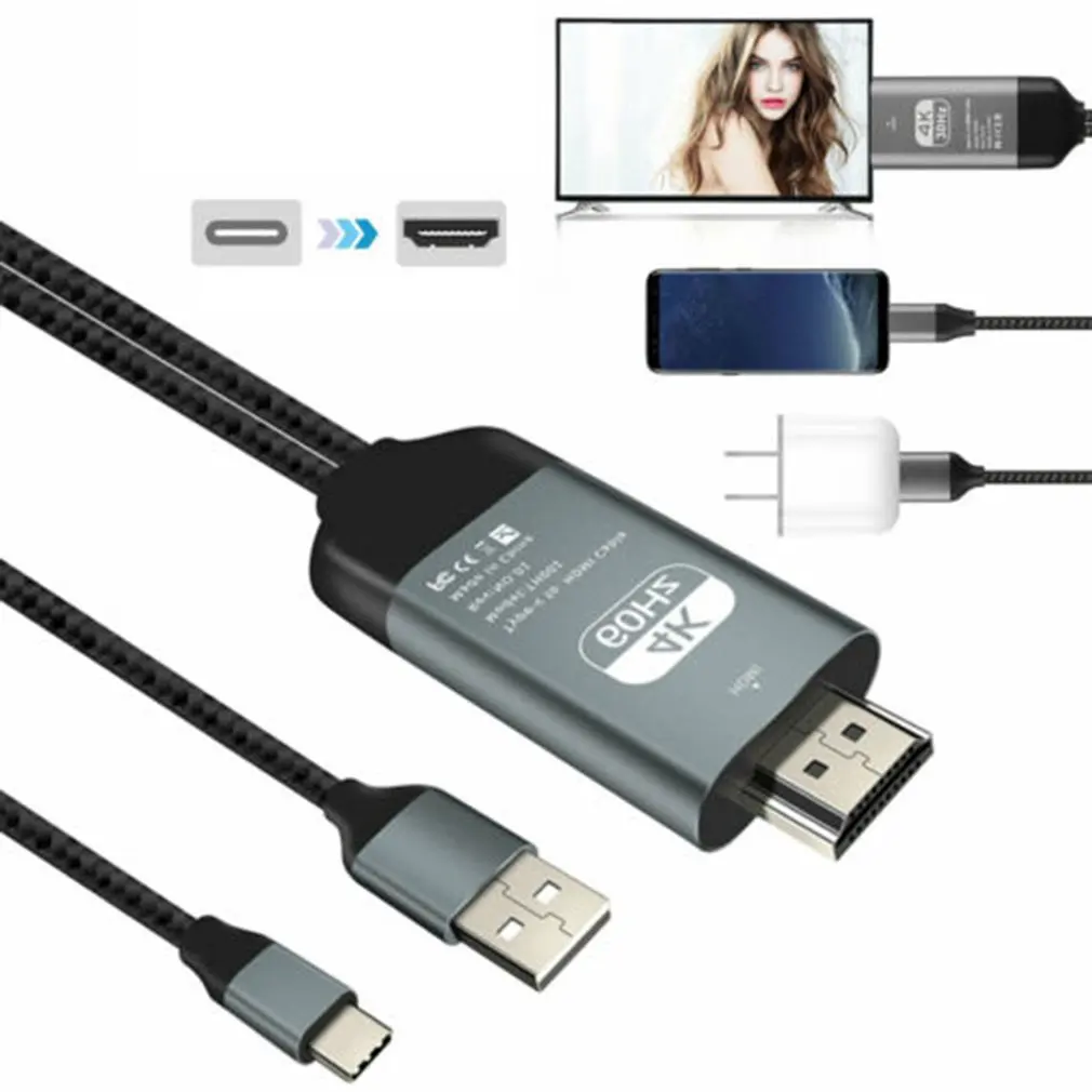 Тип-c Usb-C к 4K Hdmi Hdtv ТВ кабель адаптер для samsung Galaxy S10 Note 9 Mac Hdmi кабель конвертер адаптер