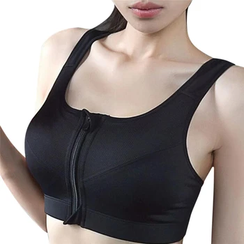 

Zipper Sport Bra Push Up Sexy Underwear Women Fitness Workout Bra Running Padded Tops Vest Plus Size Encaje Mujer 30OCT21