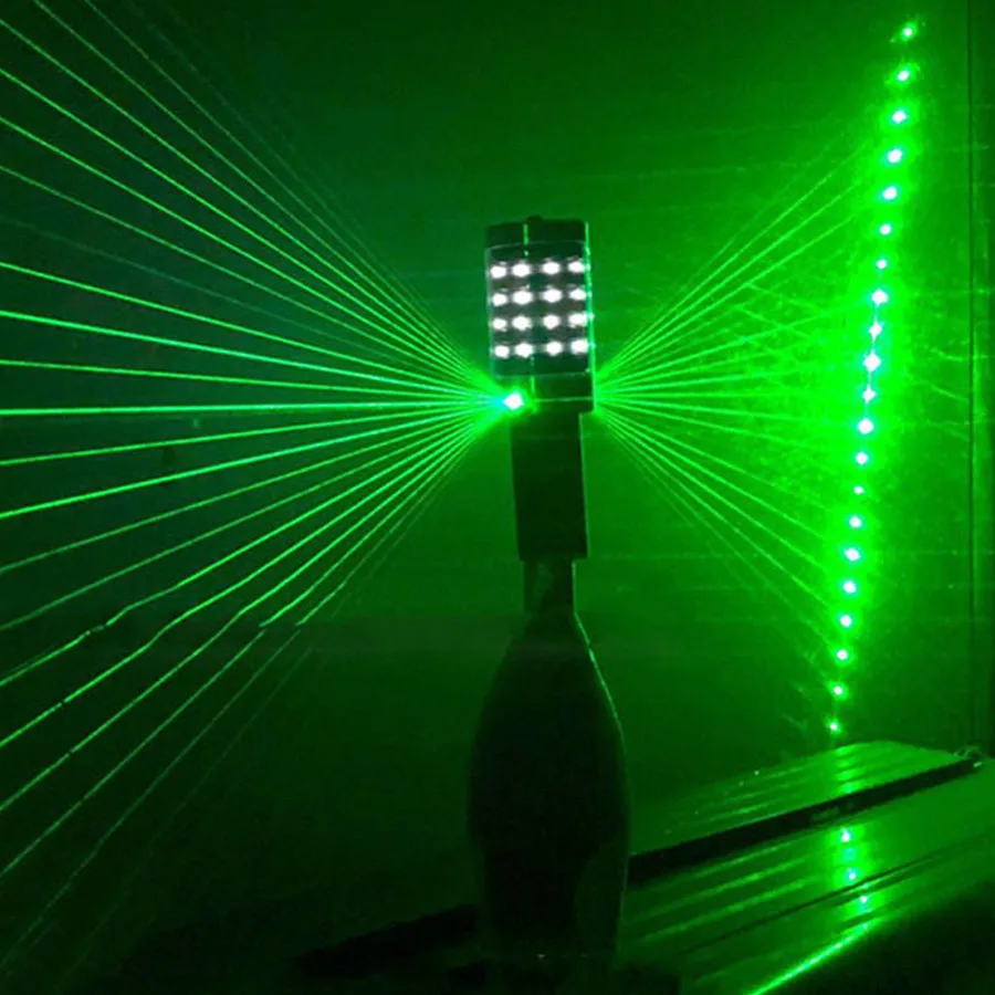 LED Flash Stick With 2pcs Laser Projector Light Champagne Bottle LED Strobe Baton Party Club Bar Bottle Service Sparkler 3d night light