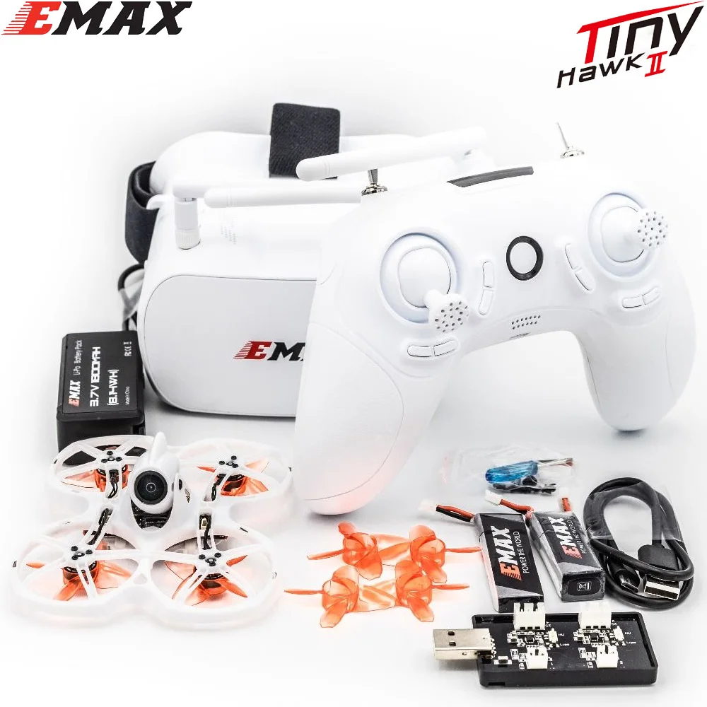 Emax Tinyhawk II Indoor FPV Racing Drone with F4 16000KV Nano2 camera and LED Support 1/2S Battery 5.8G FPV Glasses RC Plane 3