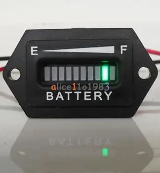 

12V LED Digital Battery Indicator Gauge Meter Tri-colors Rectangle Golf Cart diy electronics